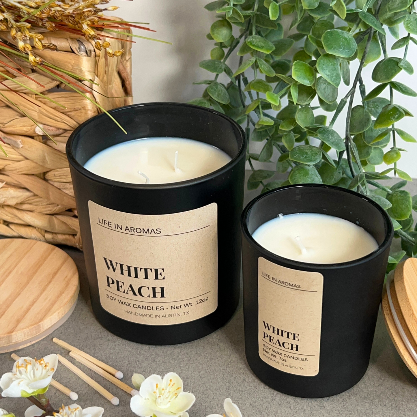 White Peach Candle 14 oz